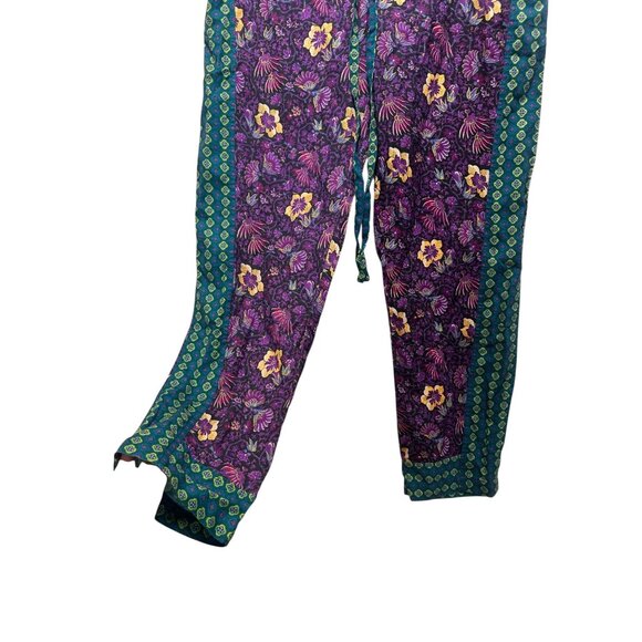 Sundance Lola Floral Pants Womens Small Purple Pull On Drawstring Waist Hippie - Picture 9 of 15
